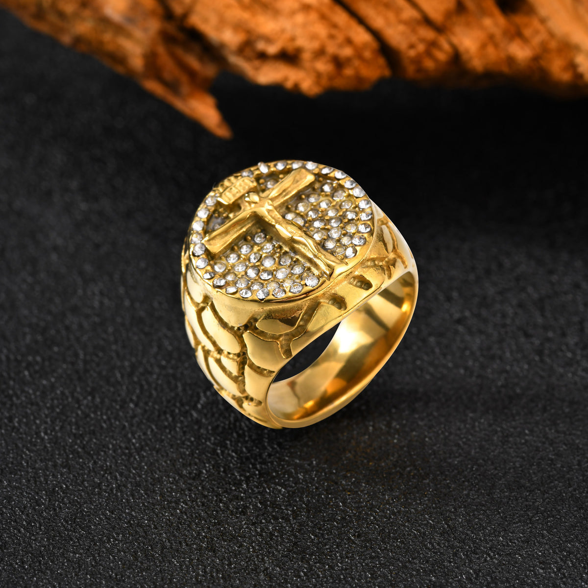 Hot-Selling Hip-Hop Hiphop Maria Ring – Zircon Men's Titanium Steel