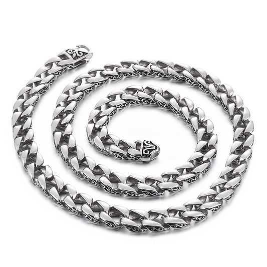 Korean Version Of Punk Style Necklace, Creative Pattern Edge Smearing Fine Titanium Steel