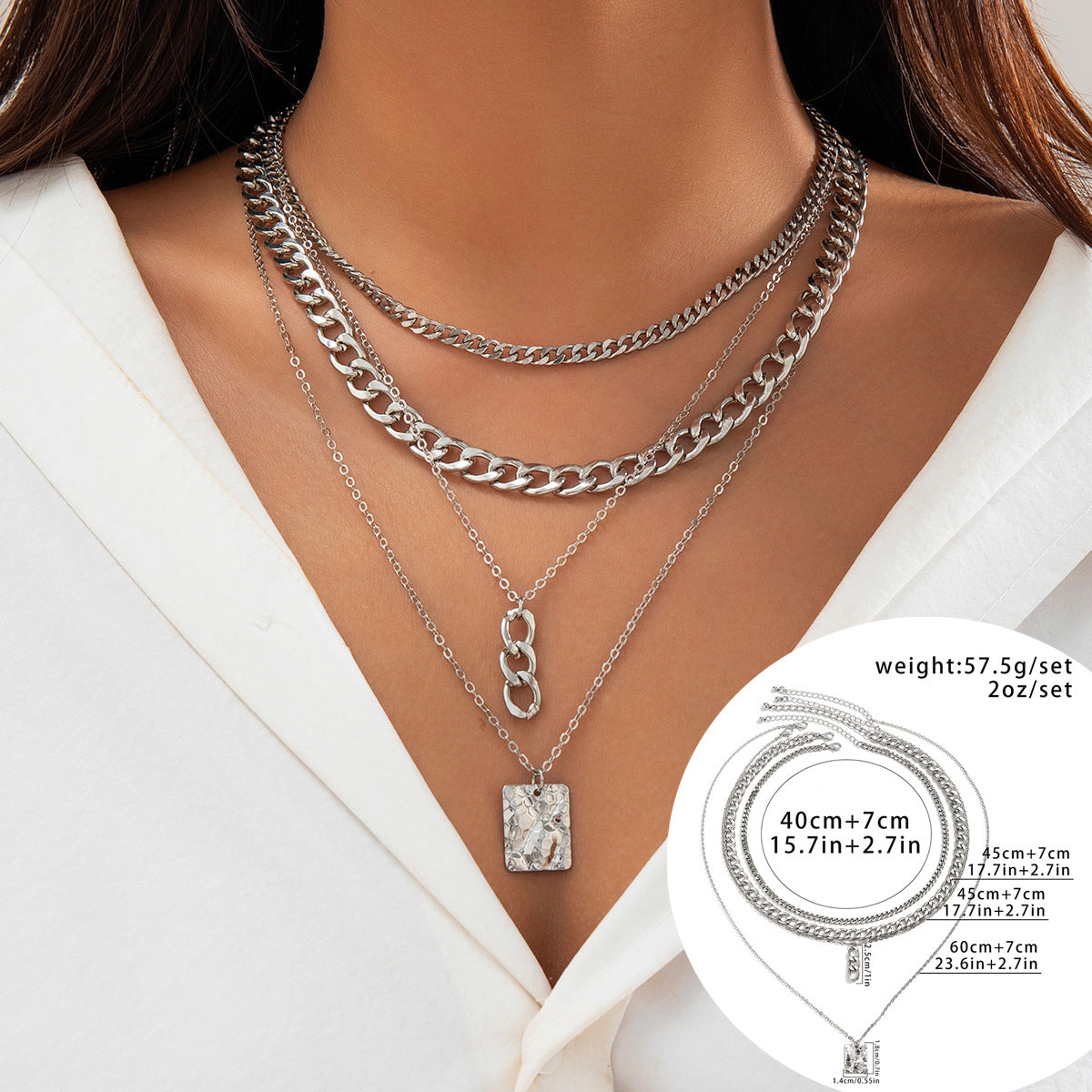 Vienna Verve Collection by Planderful - Stylish Necklace Featuring Snake Skin Design and Geometric Pendant
