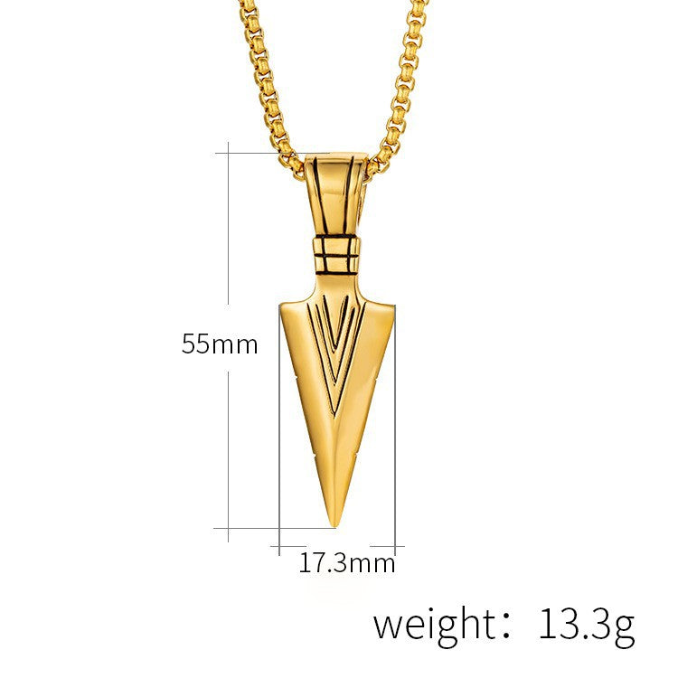 Planderful Spear Head Necklace Titanium Steel Non Fading For Viking Jewelry Lovers