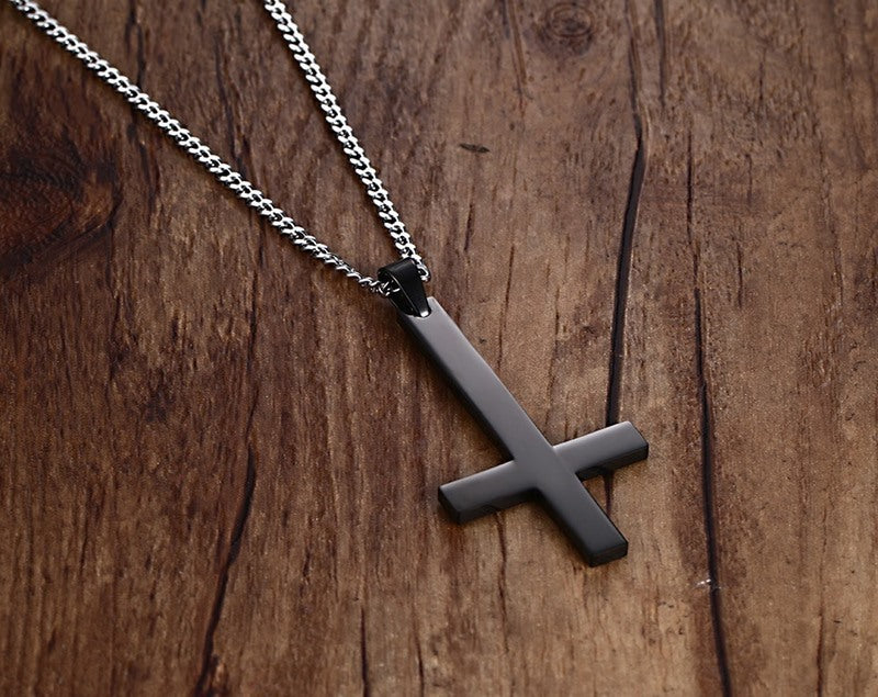 Stainless Steel Jewelry Wholesale 55MM Upside Down Cross