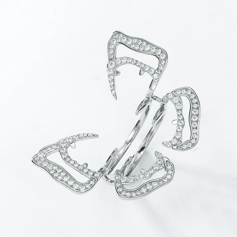S925 Sterling Silver High-Carbon Stone Butterfly Ring