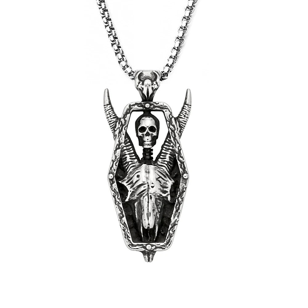 Punk Skull Stainless Steel Men's Pendant Necklace