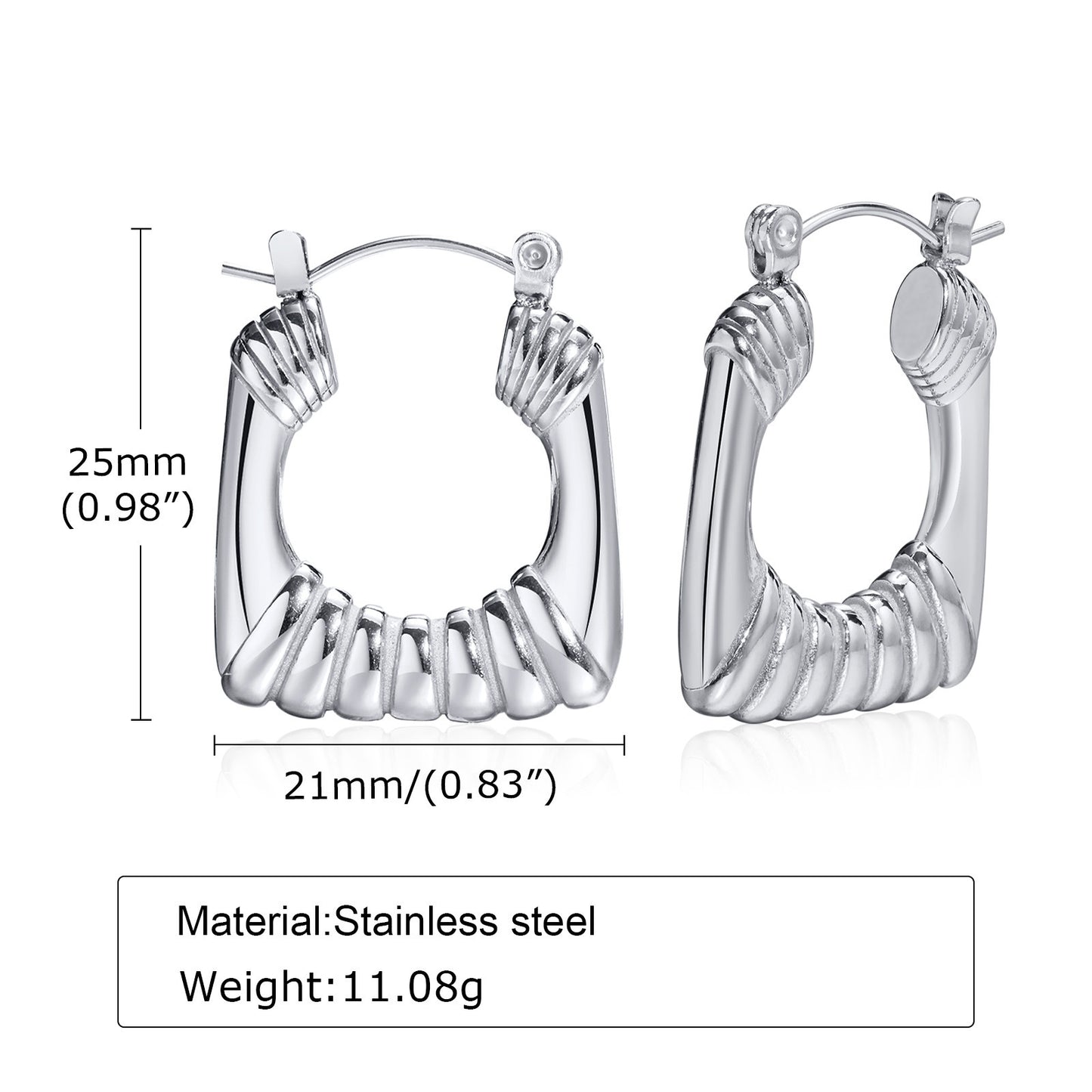 Cross-Border Jewelry Gold Women's U-Shaped Titanium Earrings