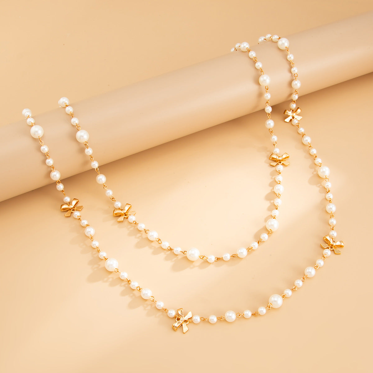 Retro Star-Shaped Fringed Sweater Chain For Imitation Pearls Stacked With Long Necklaces Necklace
