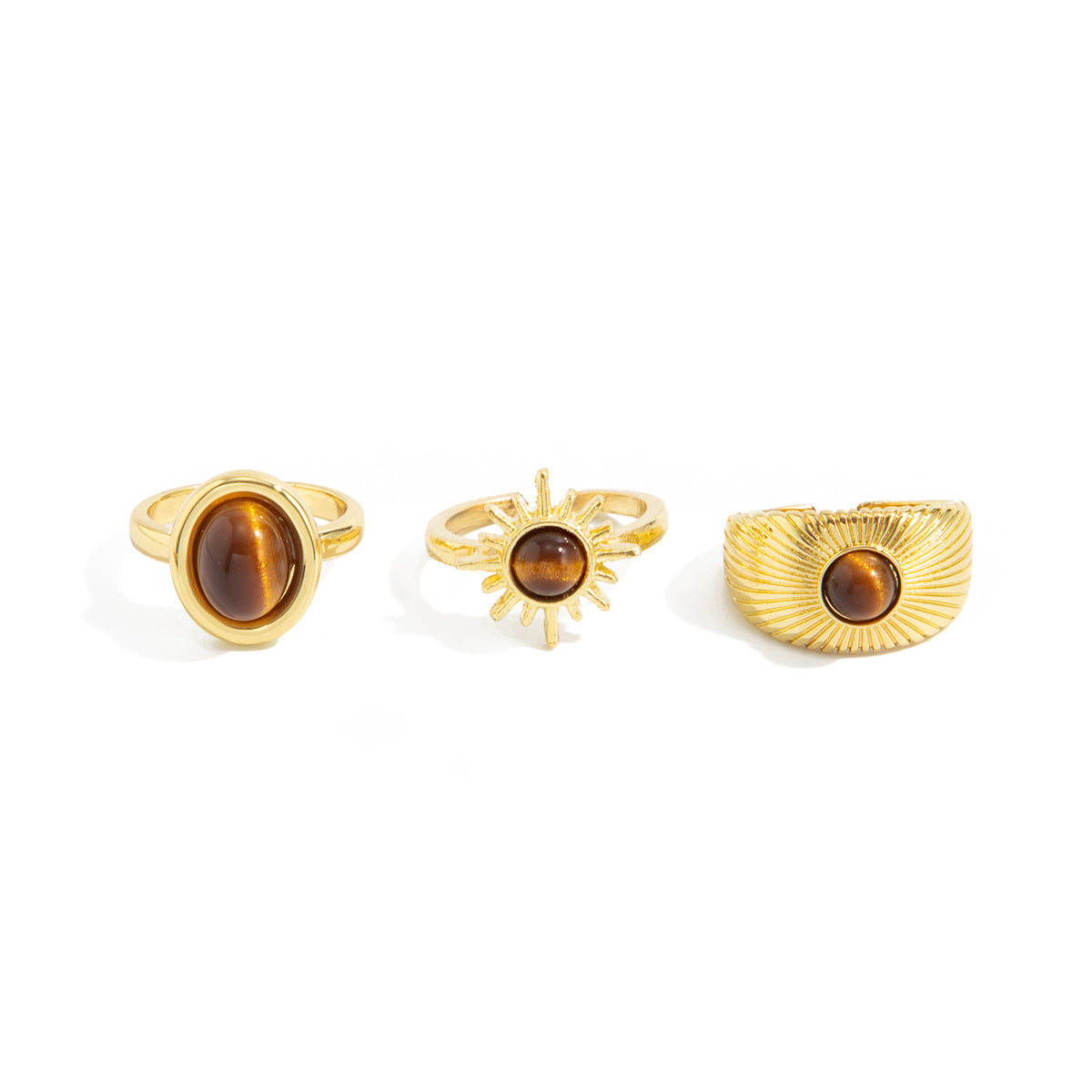 Tiger Eye Open Ring Planderful Collection Vienna Verve For Women Statement Lava Stone Jewelry