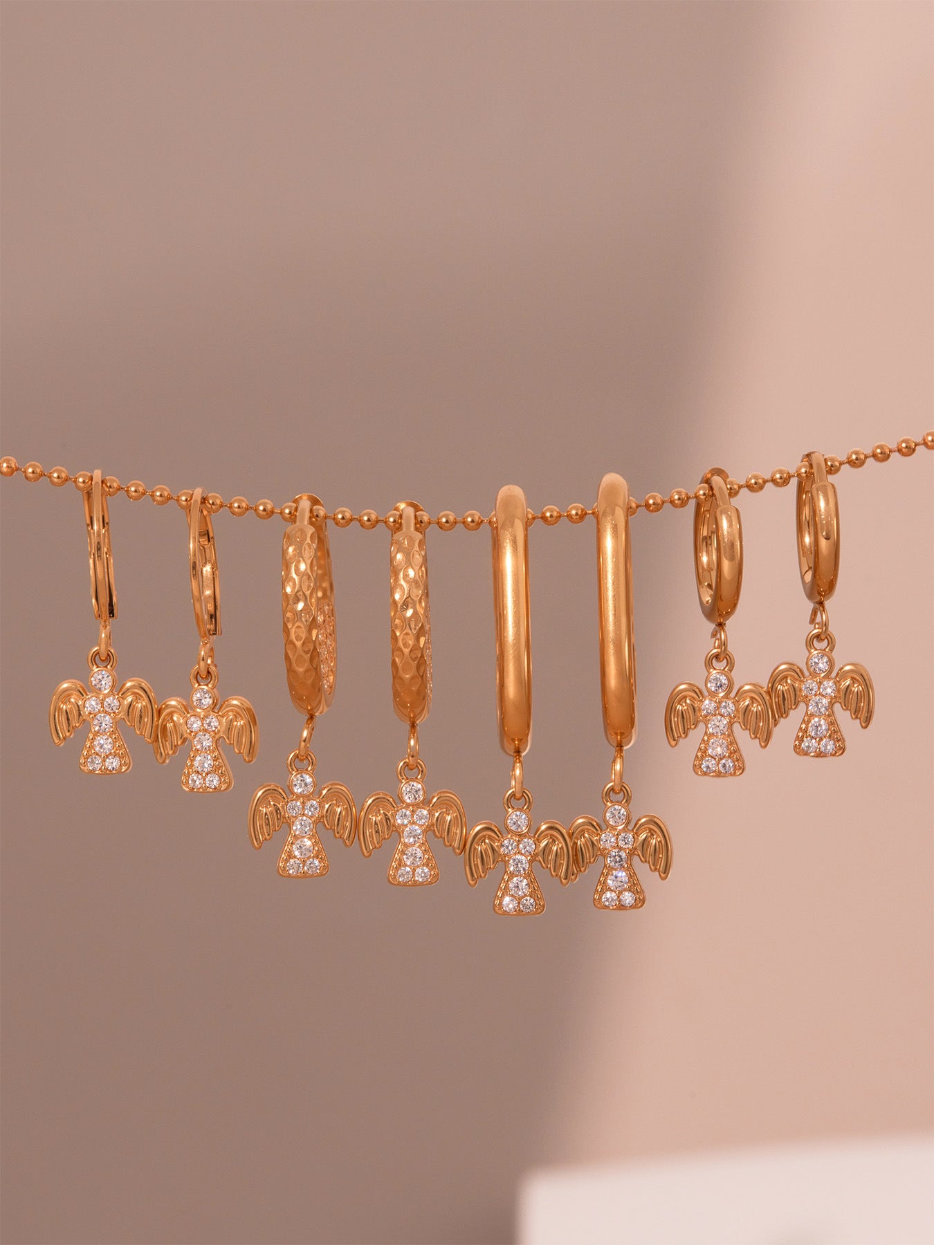 Planderful Zircon Angel Pendant Earrings For Women