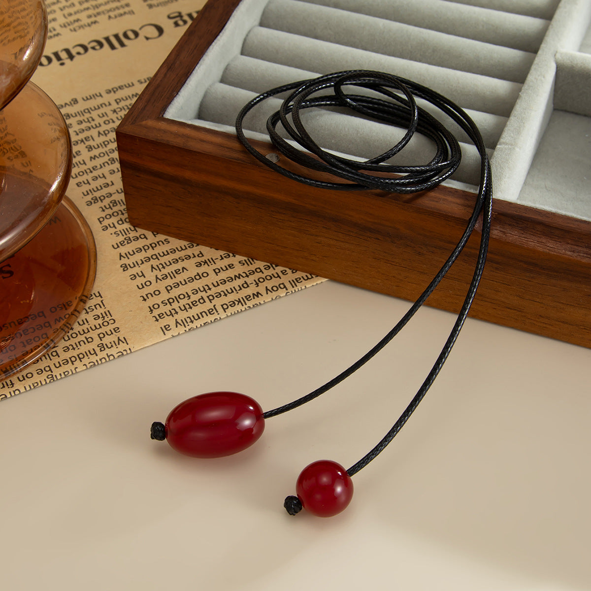 Asymmetrical Round Bead Y-Necklace