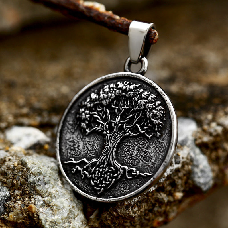 Nordic Viking Tree of Life Titanium Steel Pendant for Men - Wholesale Stainless Steel Jewelry