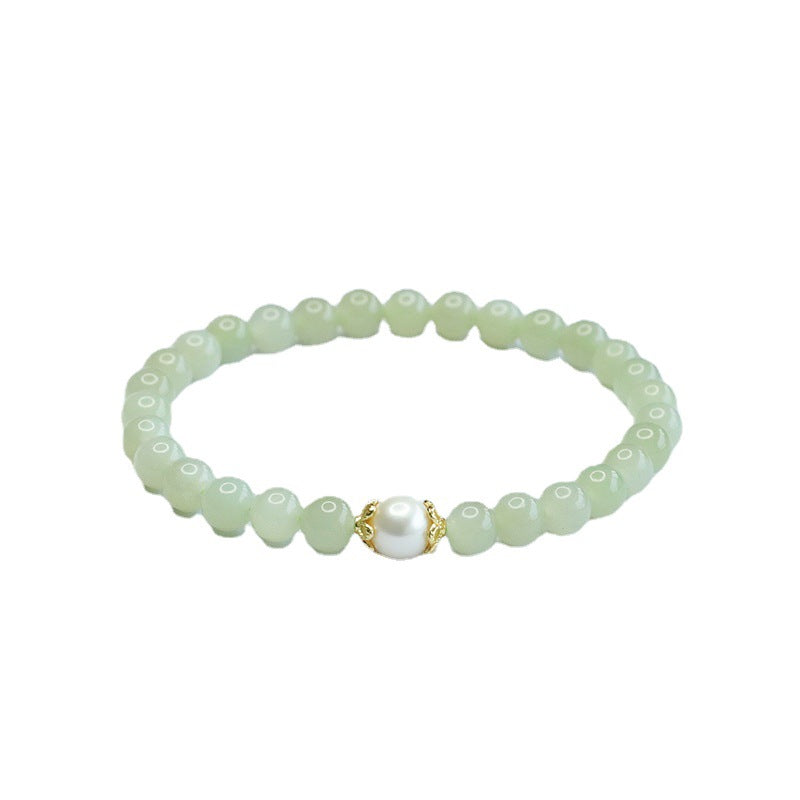Qingshui Hetian Jade & Pearl Bracelet