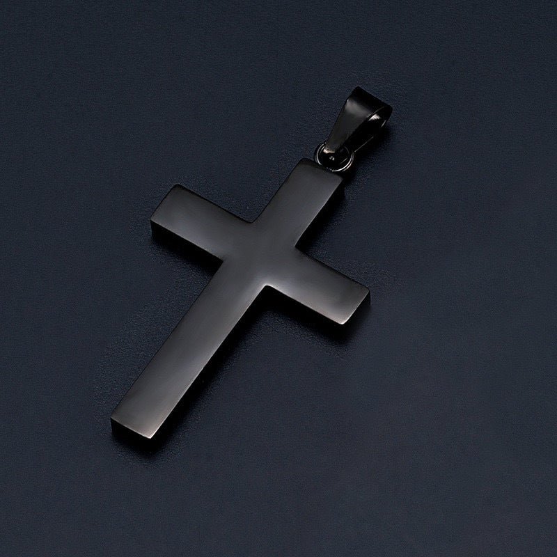 Planderful Stainless Steel Cross Pendant Necklace For Men Hip Hop Style Accessory