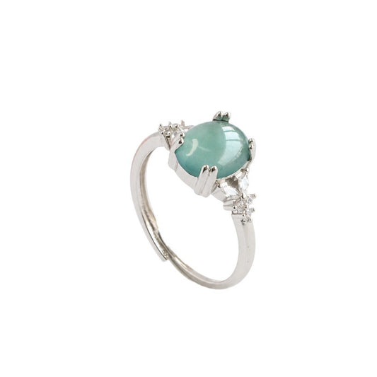 Blue-Water Jadeite Classic Ring