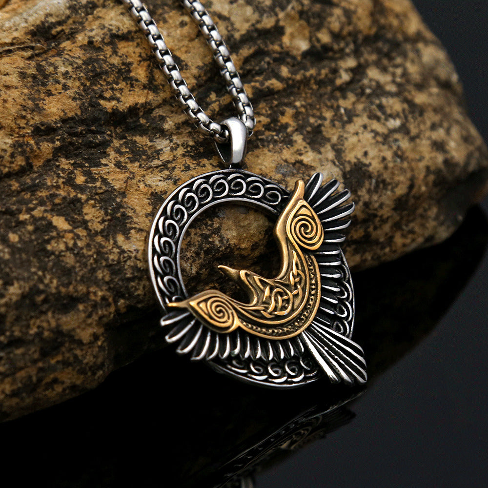 Fashionable Personalized Titanium Steel Viking Eagle Necklace