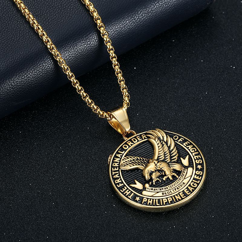 Steel Necklace – Vintage Gold Plated Retro Letter Pendant For Everyday Wear By Planderful