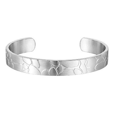 Planderful Mens Stainless Steel C Shaped Bracelet Pattern
