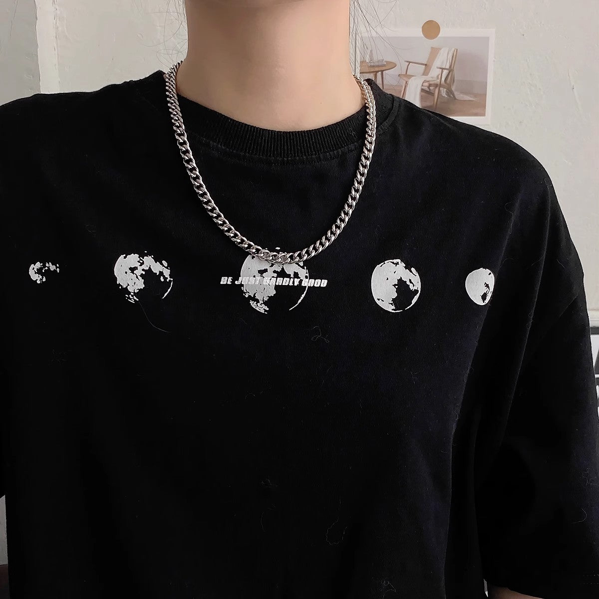 Planderful Jewelry Mens Cuban Link Necklace Stainless Steel Chain Hip Hop Style Everyday Wear