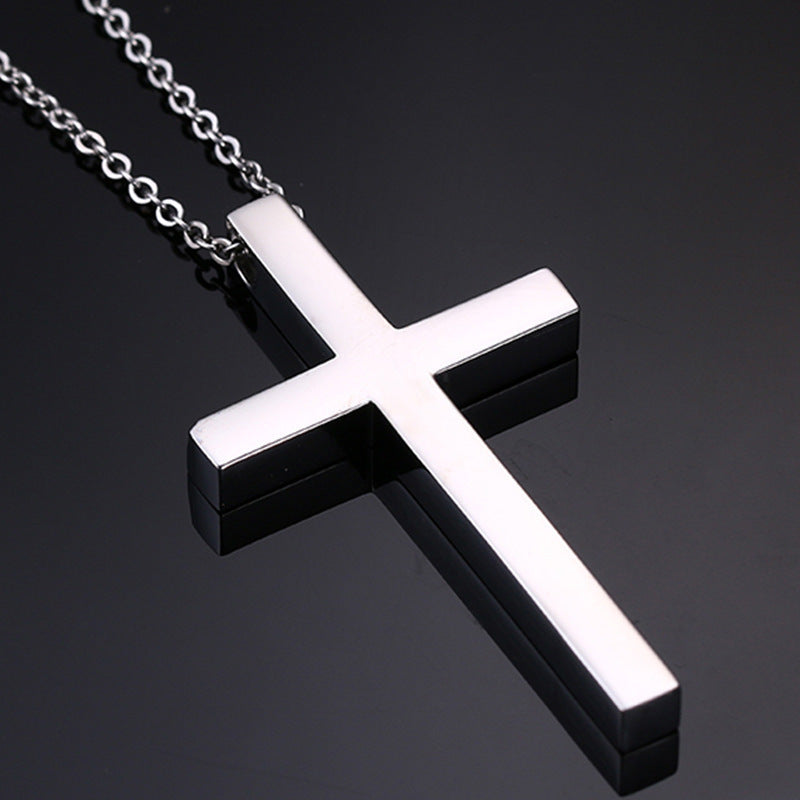 Cross-Border Supply Cross Necklace Stainless Steel Pendant
