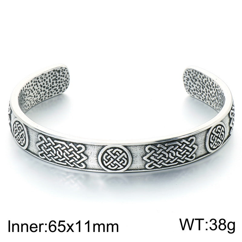 Nordic Viking Rune Rune Thor's Hammer Open Bracelet Celtic Knot Life Tree Stainless