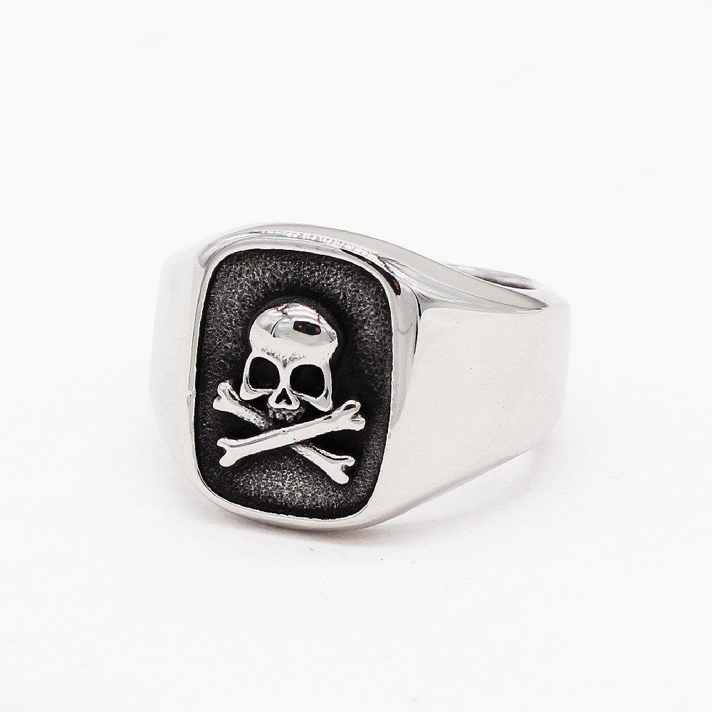Classic Retro Skull Titanium Steel Ring
