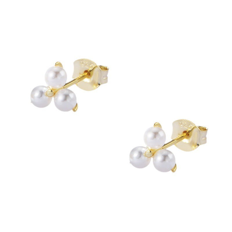 S925 Sterling Silver Pearl Stud Earrings