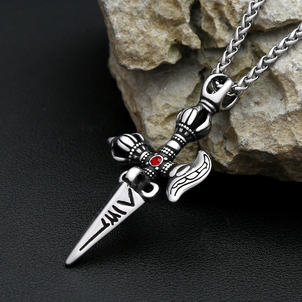 Punk Cross Stainless Steel Men's Pendant Necklace