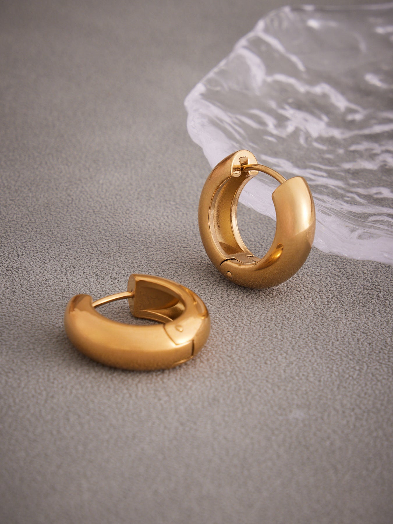 Planderful Womens Ring Earrings Stainless 18K Gold Plated