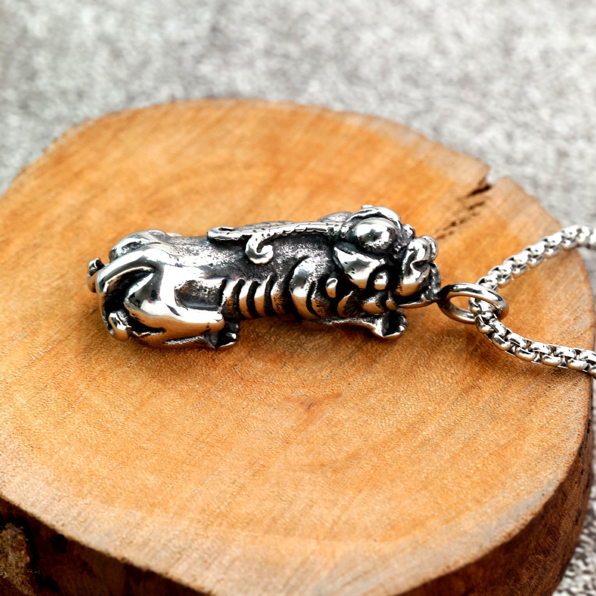 Vintage Stainless Steel Men's Pendant Necklace