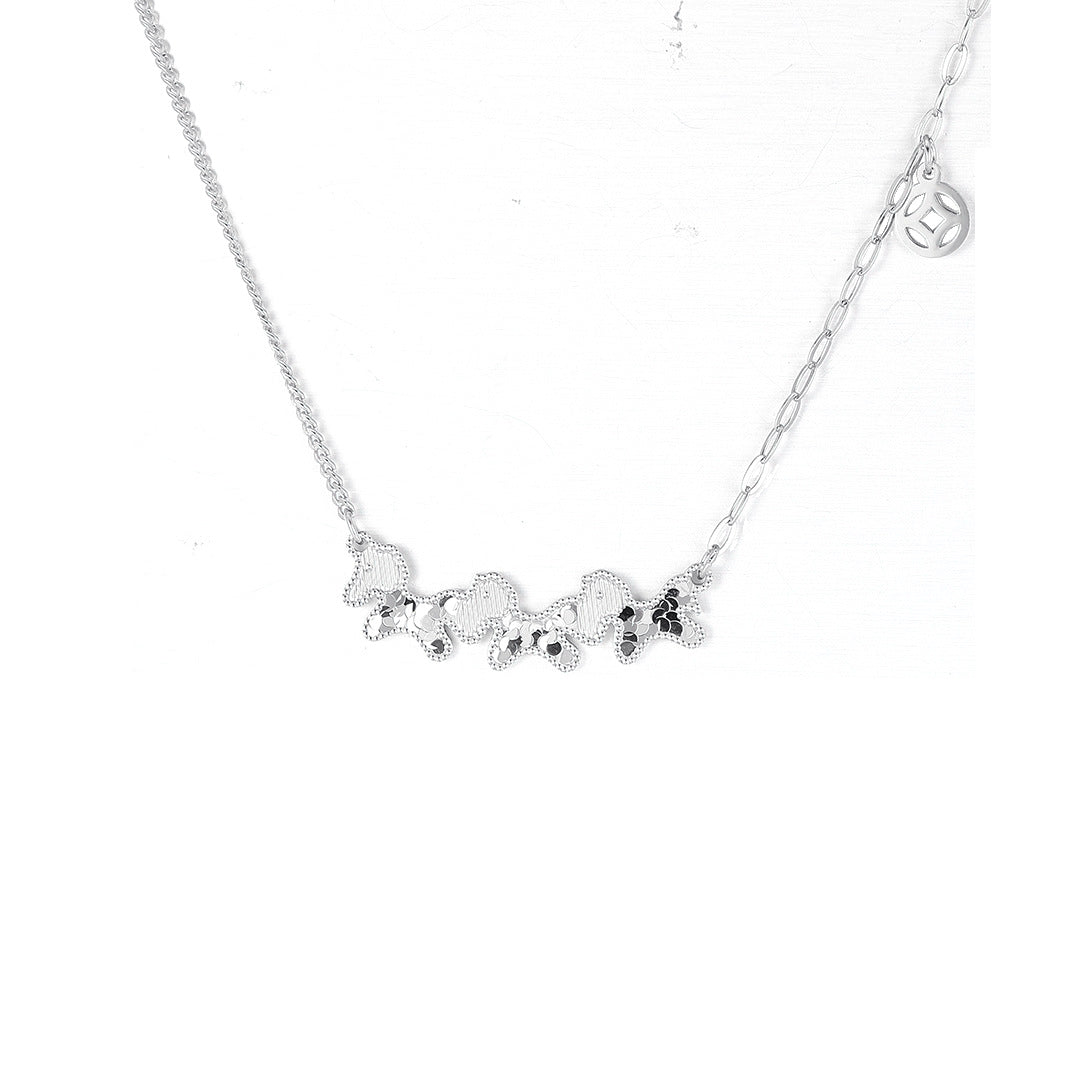 S925 Sterling Silver Zodiac Horse Necklace