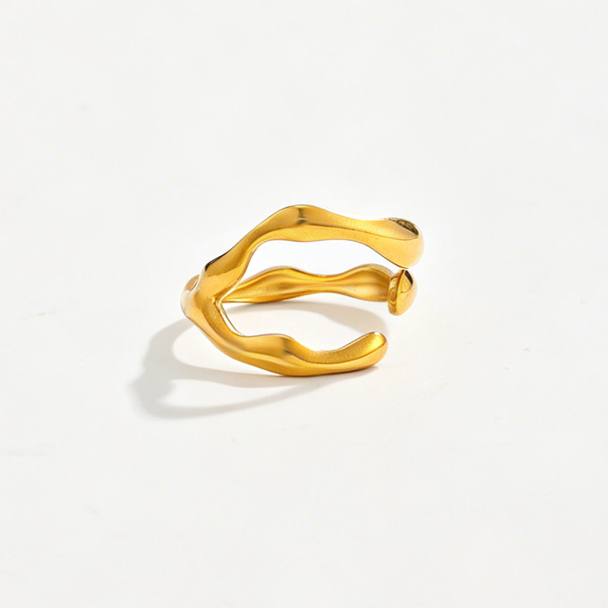 Planderful Snake Shaped Opening Ring Vienna Verve Stainless Steel Zircon Imitation Pearl Star Accent For Women