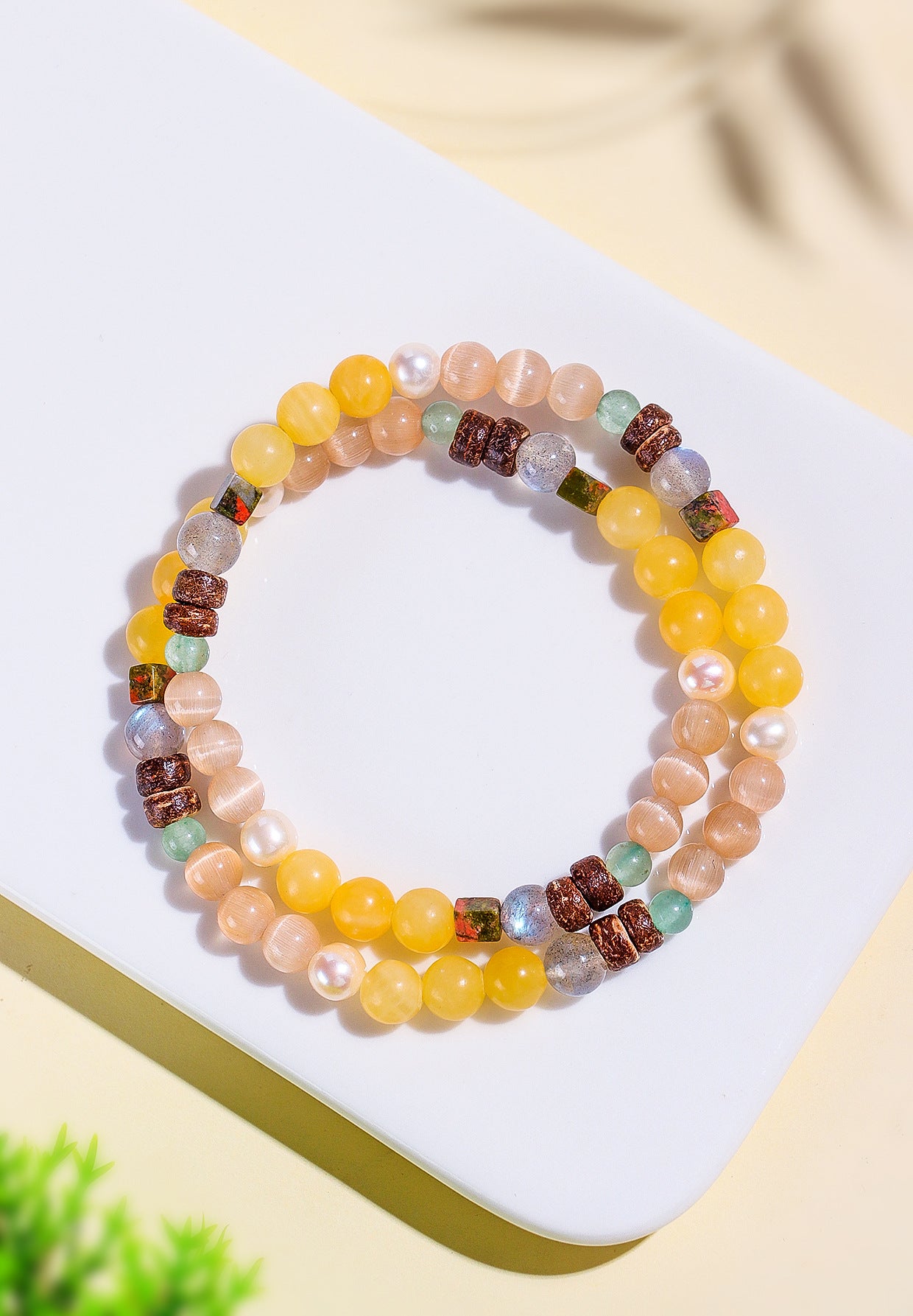 Planderful Fortune's Favor Bracelet – Elegant Natural Pearl and Opal Design