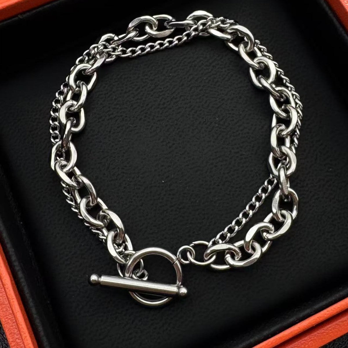 Planderful Jewelry Titanium Steel OT Buckle Unisex Bracelet