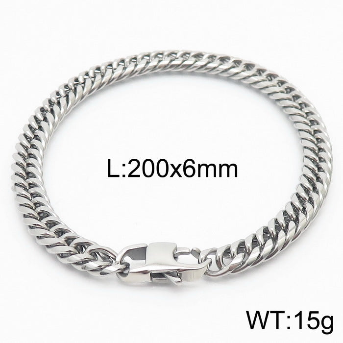 Niche Design – Men's Dancing – Neutral Titanium Steel Cuban Chain Bracelet