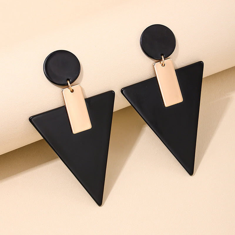 Exaggerated Acrylic Geometric Earrings in Unique European and American Style
