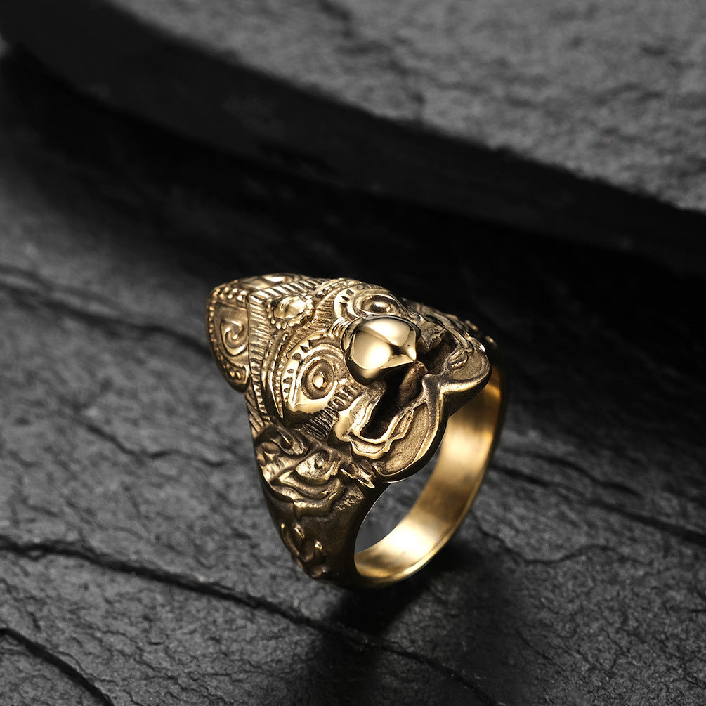 Garuda Golden-Winged Bird Stainless Steel Ring