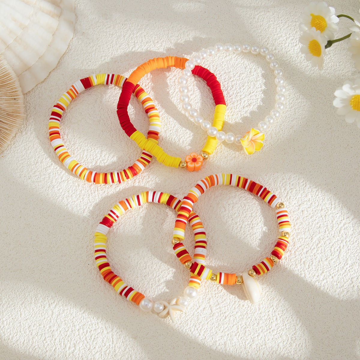 Planderful Vienna Verve Bracelet Set – Bohemian Beaded Flower Design