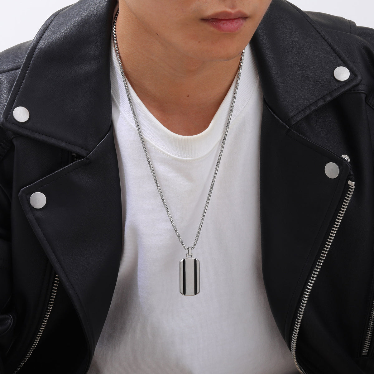 Geometric Stainless Steel Necklace for Men