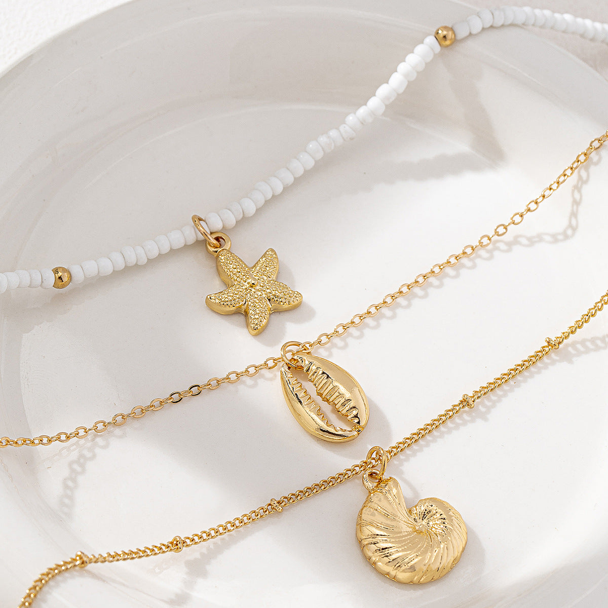 Planderful Vienna Verve Vacation Wind Necklace Set – Multi-Layer Beach Design