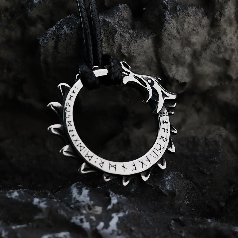 Nordic Retro Stainless Steel Men's Pendant Viking Necklace