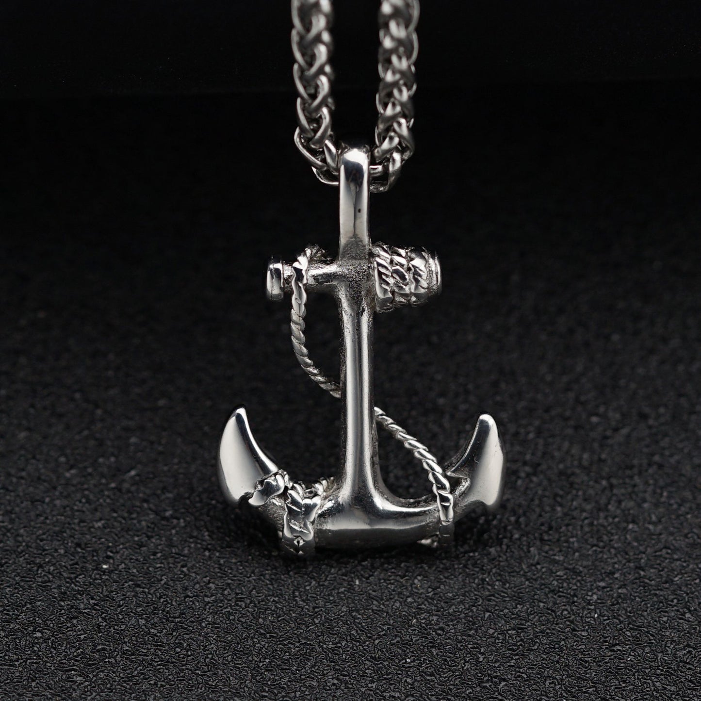 Steel Necklace - Statement Anchor Pendant For Men, Hip-Hop Streetwear Jewelry, Everyday Essential