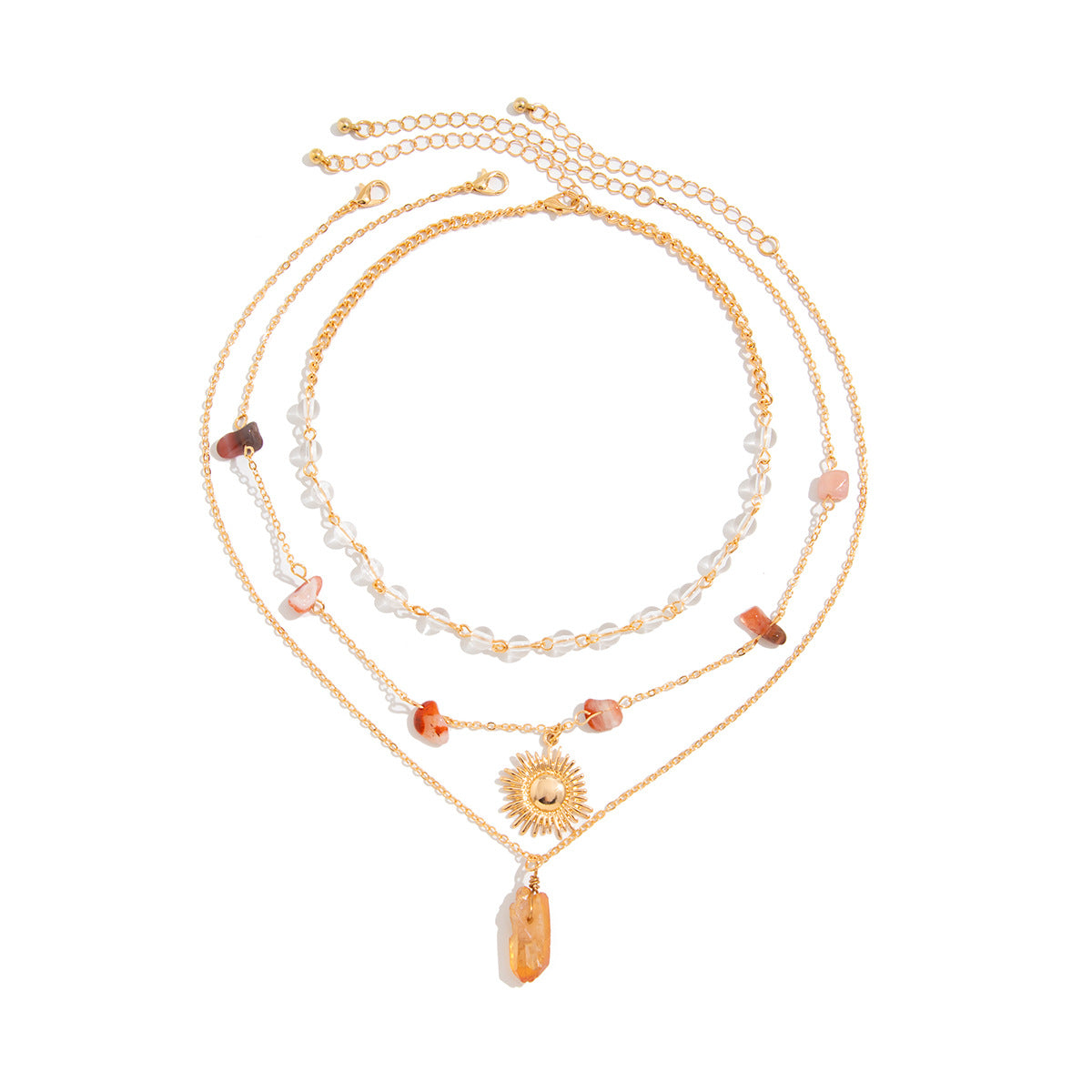 Planderful Vienna Verve Necklace – Multi-Layer Sun Pendant Design