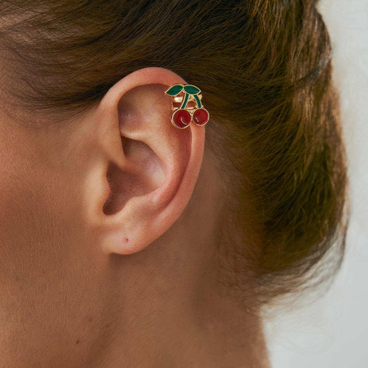 Planderful Clip On Earrings Vienna Verve Cherry Outline Cute Cartoon Statement Jewelry For Women Teens