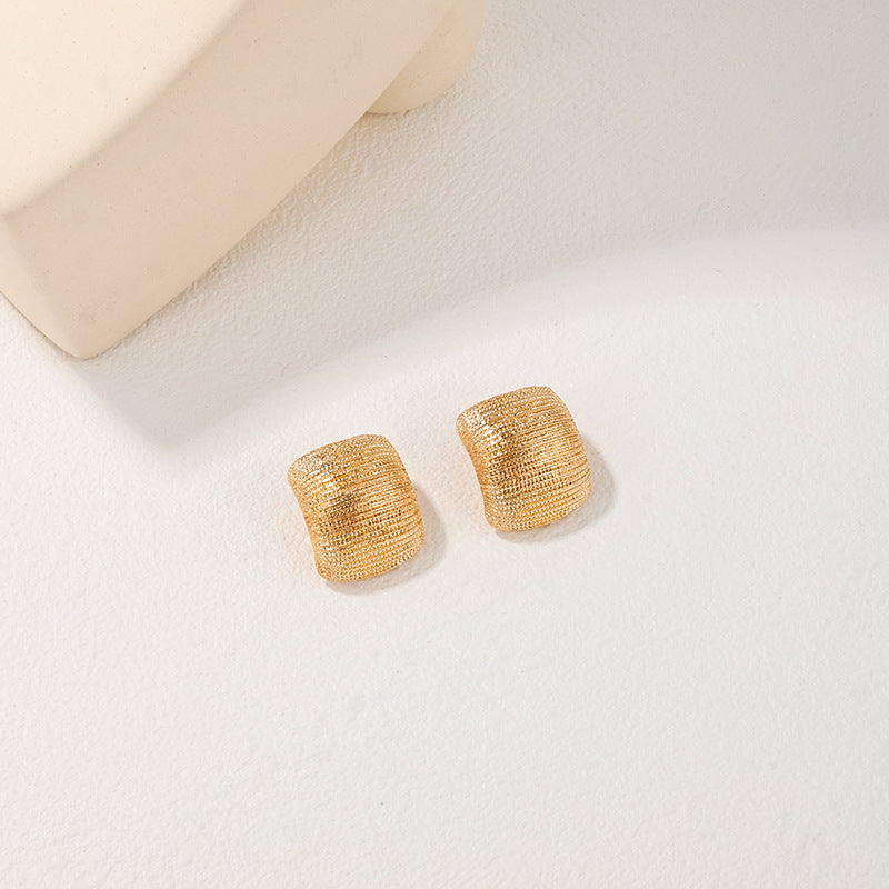 Luxurious European & American High-End Metal Texture Nail Earrings