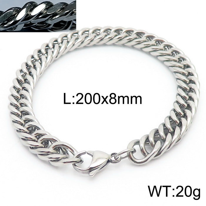 Cool Men's Titanium Steel Does Not Fade Lobster Buckle Bracelet Girls Niche Bracelet A