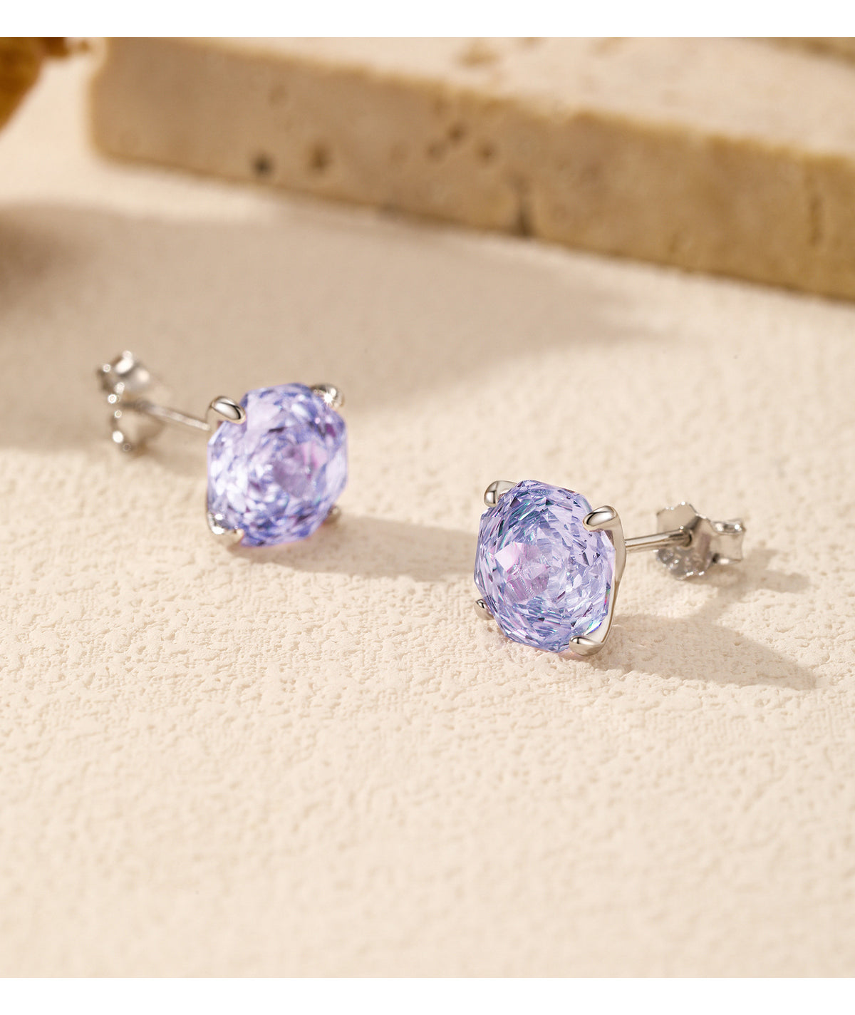 925 Sterling Silver Minimalist Rose-Cut Zircon Stud Earrings