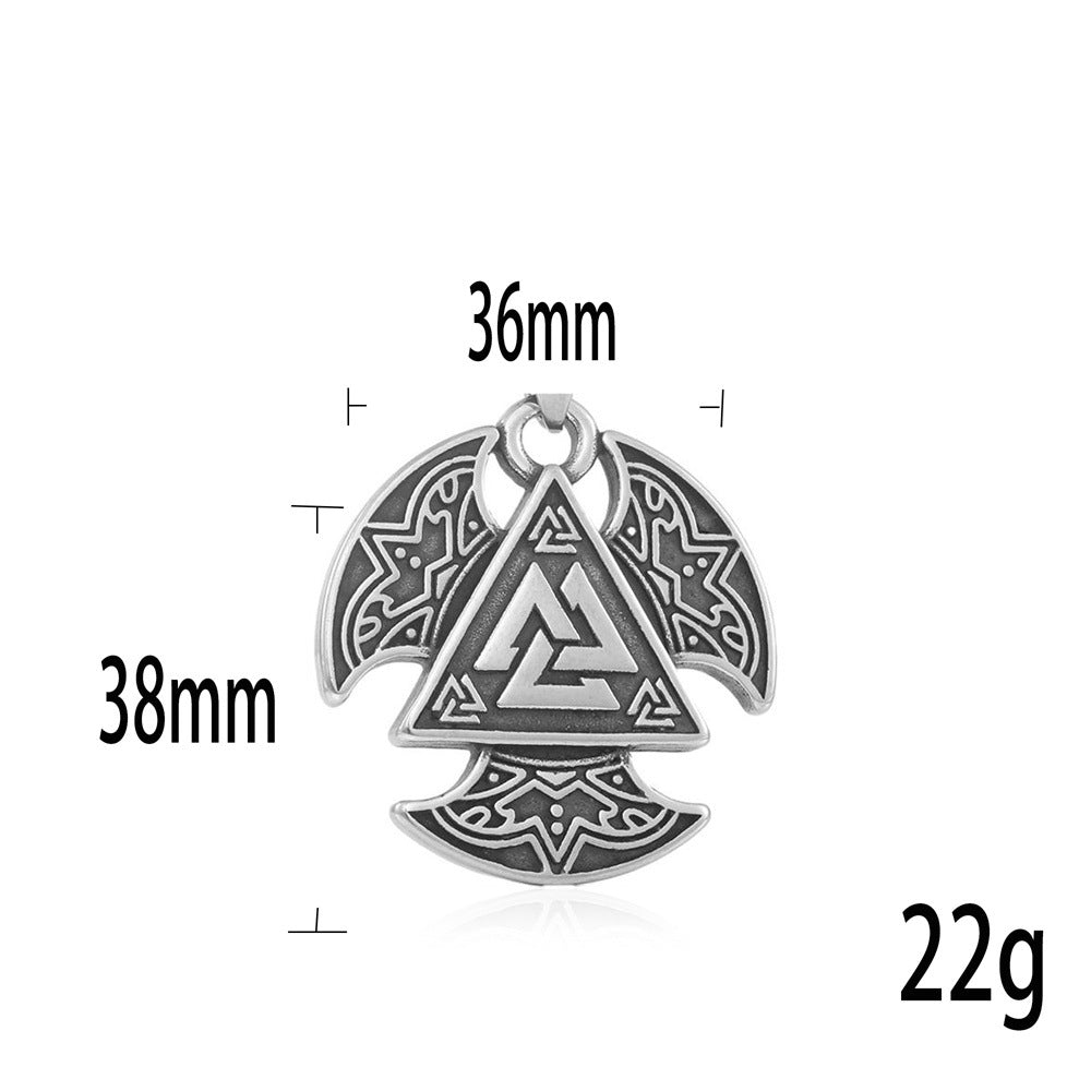 European And American Stainless Steel Viking Triangle Pendant