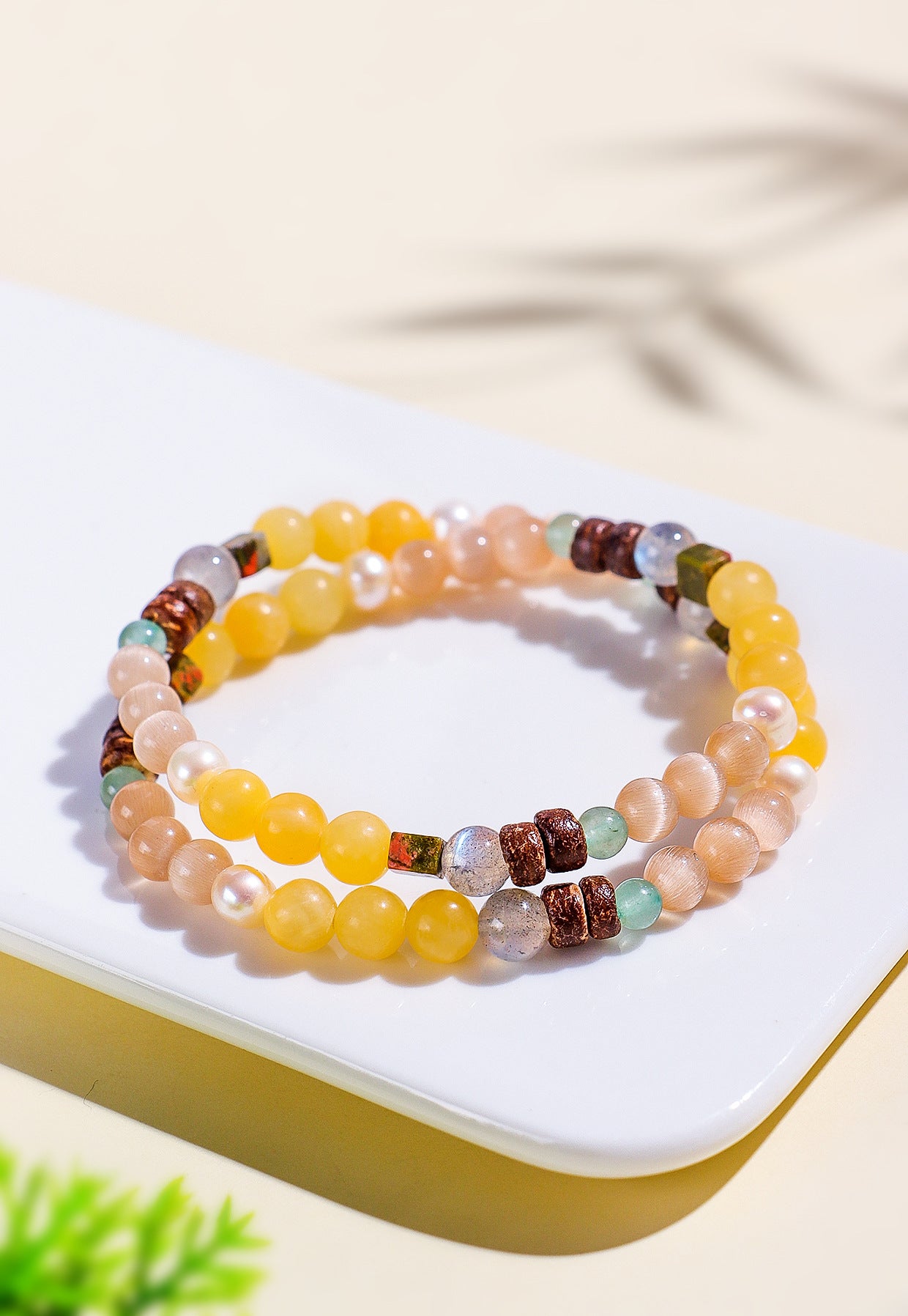 Planderful Fortune's Favor Bracelet – Elegant Natural Pearl and Opal Design