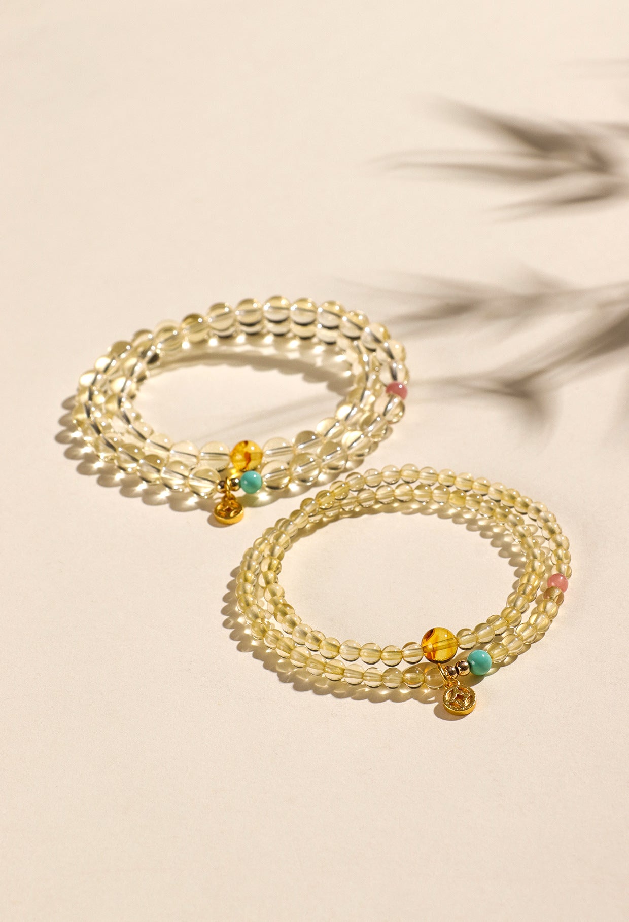 Planderful Fortune's Favor Bracelet – Elegant Double Circle Design with Citrine and Turquoise Stones