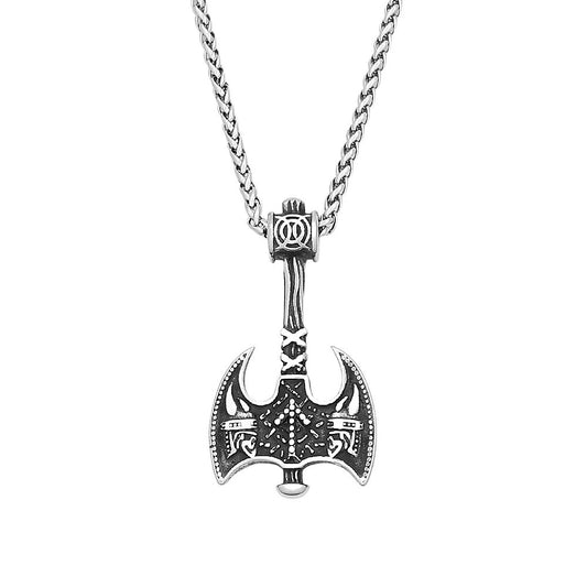 Viking Double Stainless Steel Men's Pendant Necklace