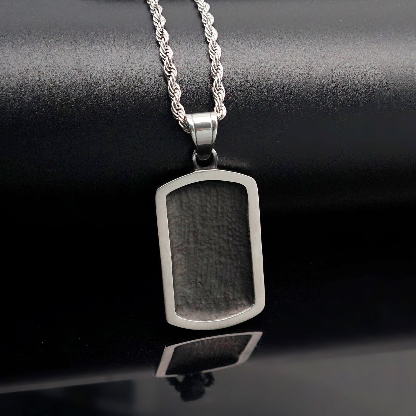 Steel Necklace – Vintage Retro Gods Eye Square Pendant for Men Planderful Everyday Genie Collection