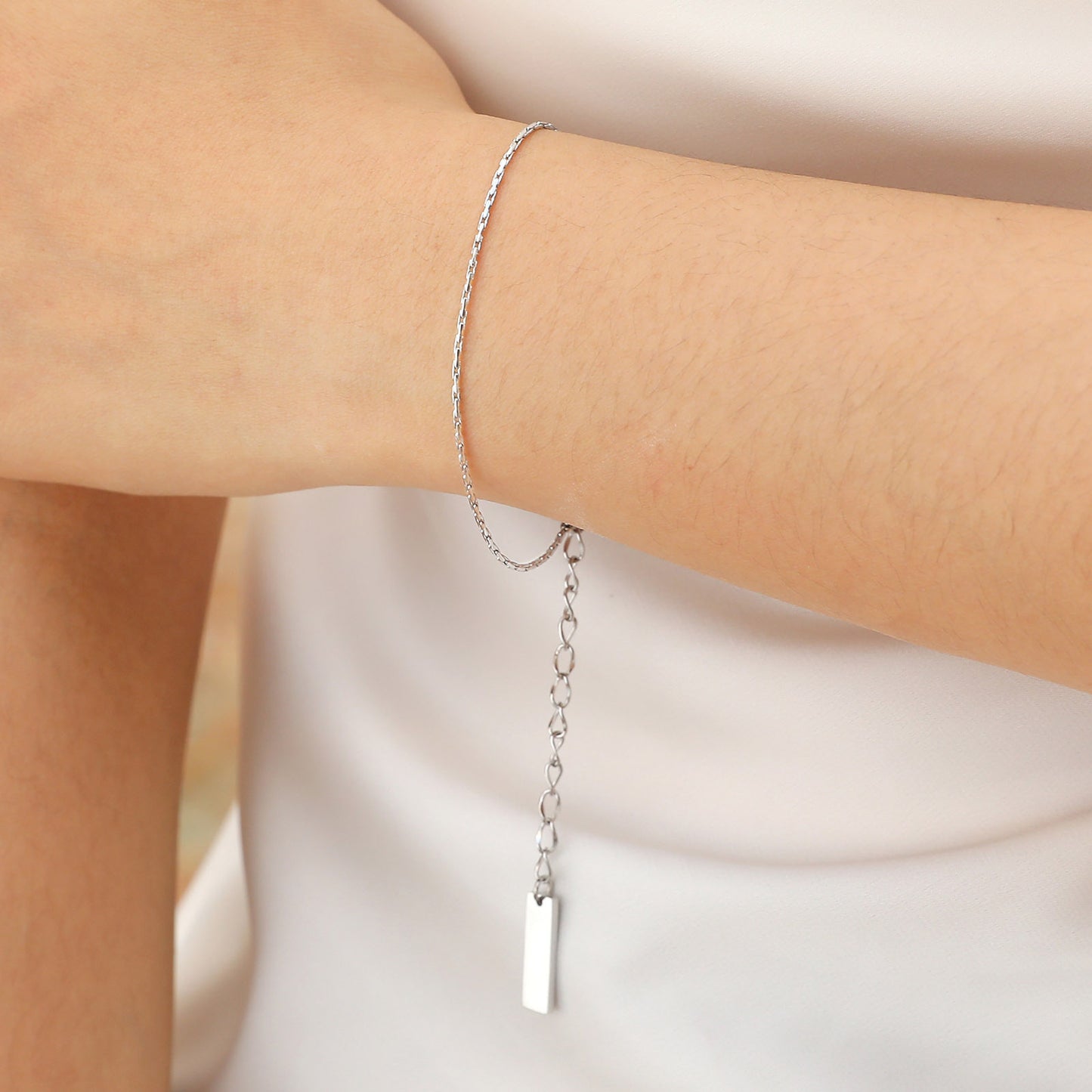 Jewelry Stainless Steel Square Hammer Chain Gold Bracelet